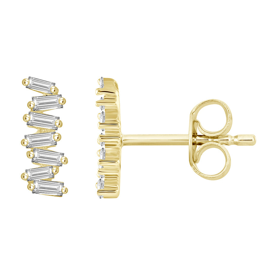Baguette Crown Studs