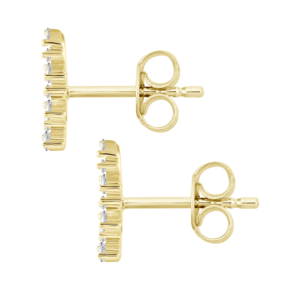 Baguette Crown Studs