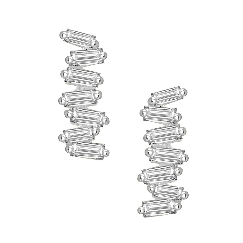 Baguette Crown Studs