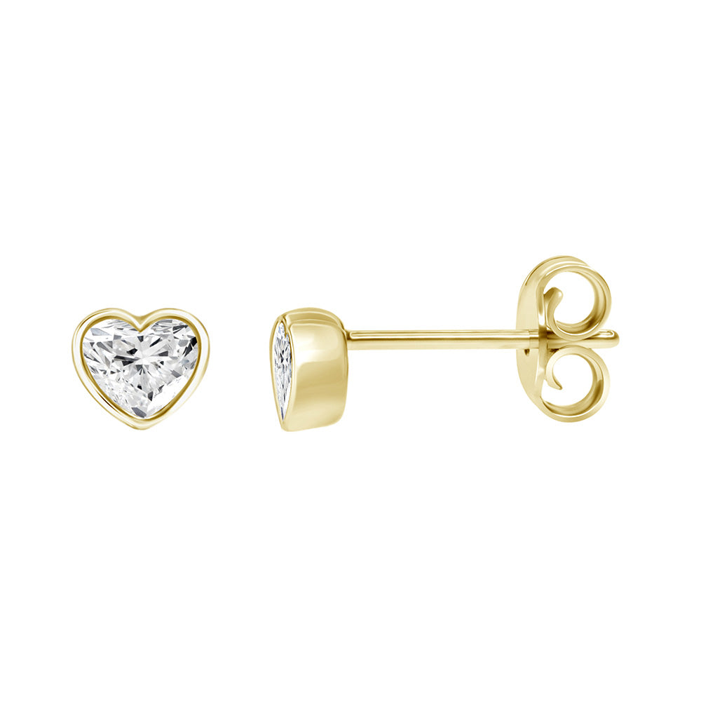 Heart Solaria Bezel Stud