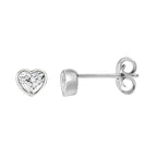 Heart Solaria Bezel Stud