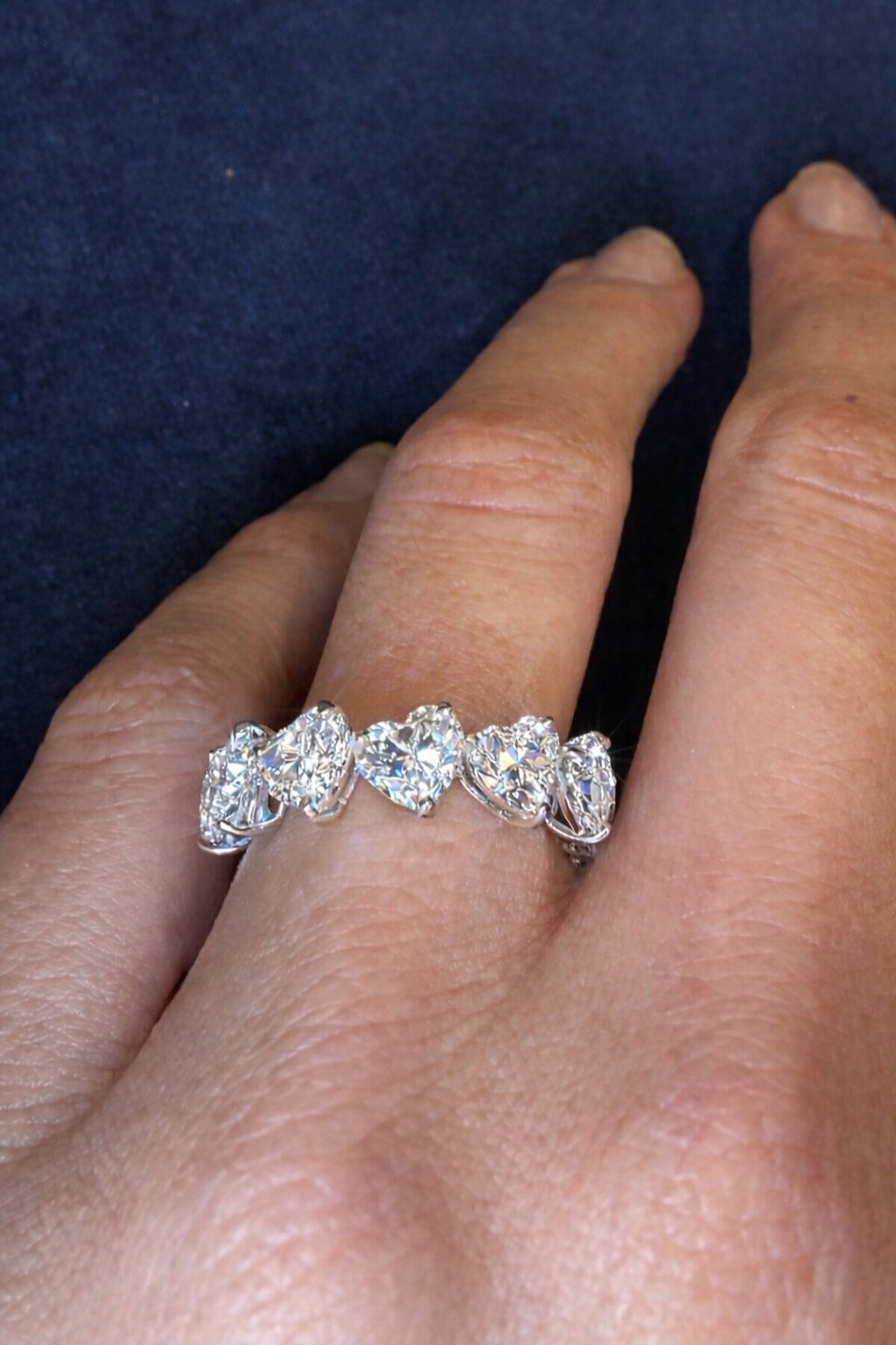 Heart Half Eternity Ring