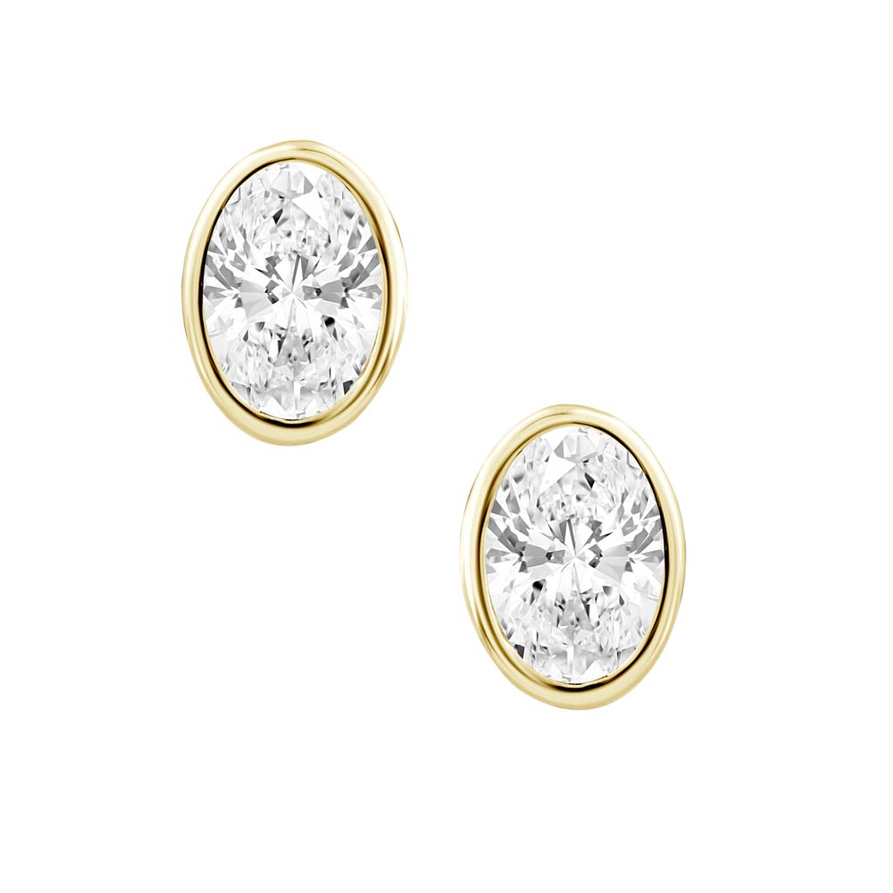 Oval Solaria Bezel Stud