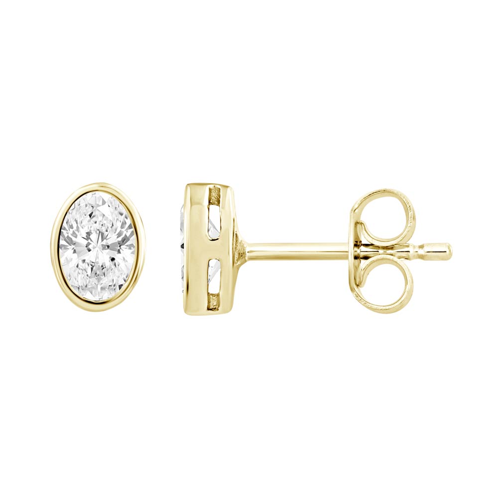 Oval Solaria Bezel Stud