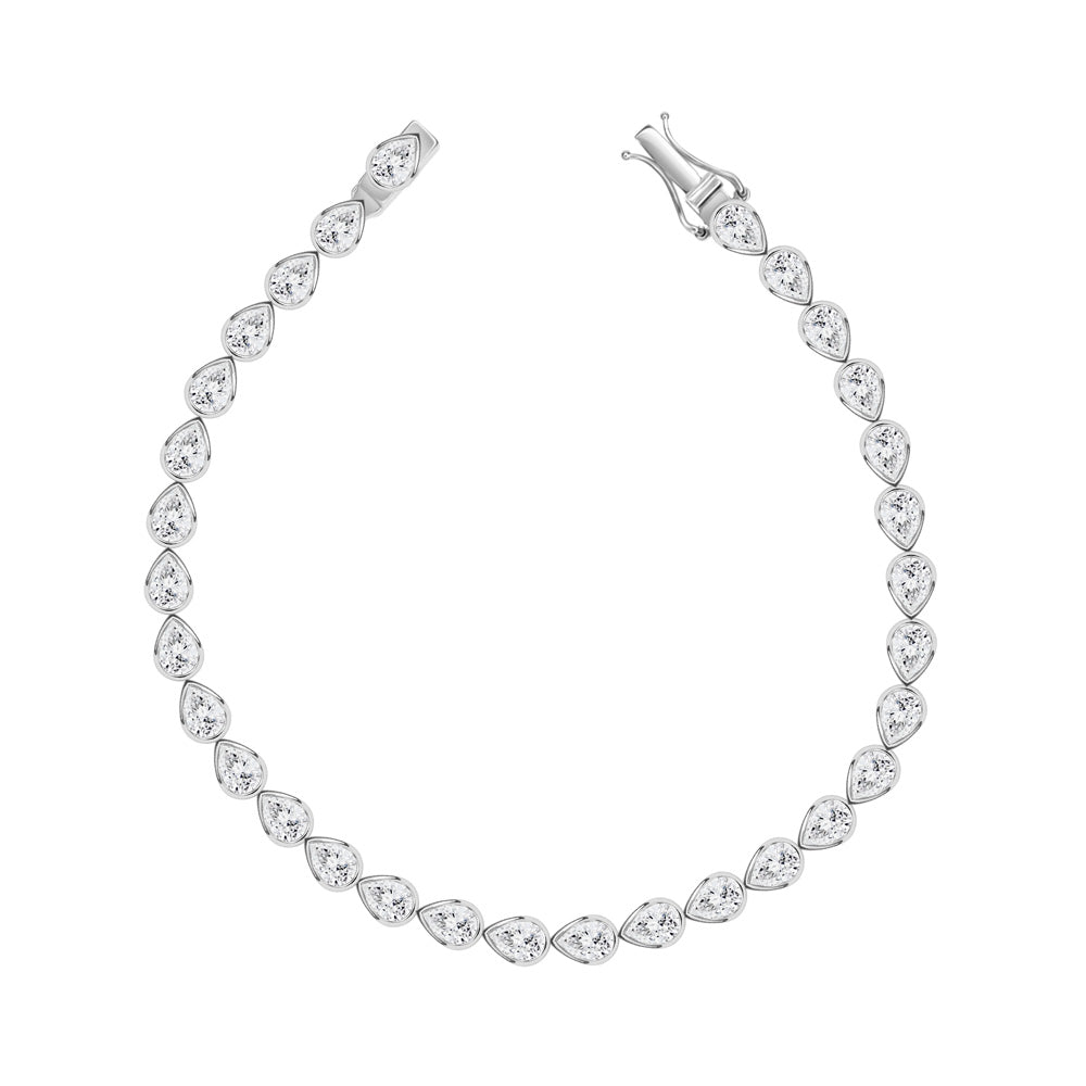 Pear Bezel Tennis Bracelet