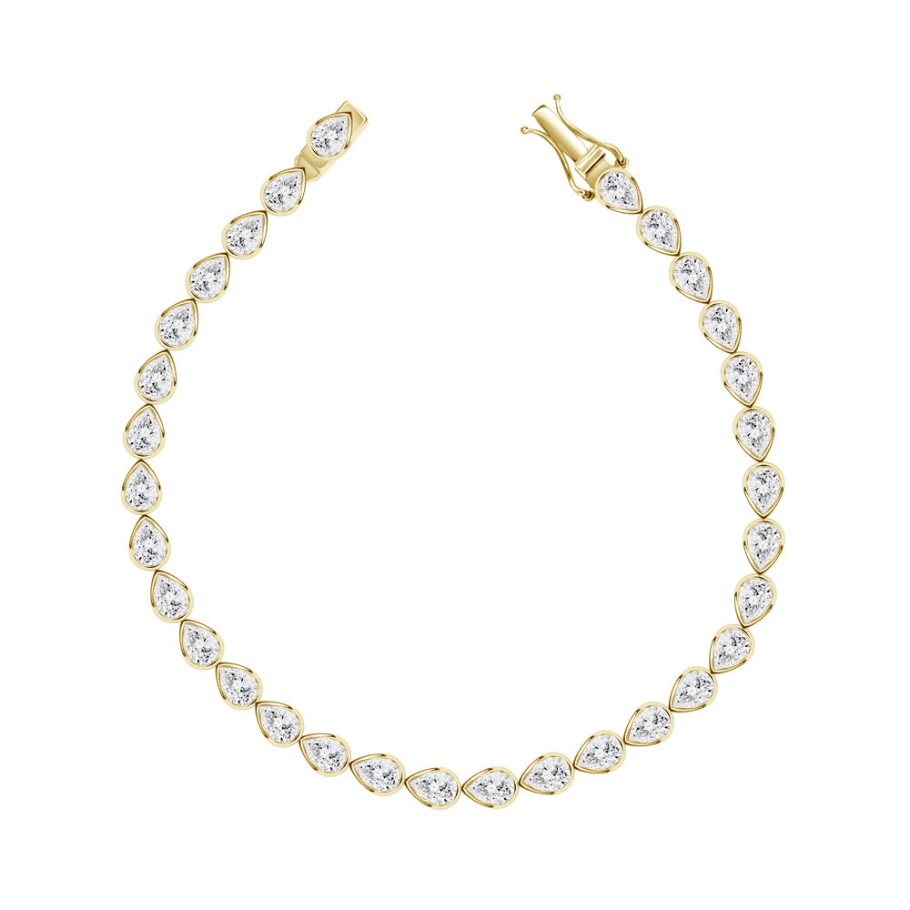 Pear Bezel Tennis Bracelet