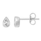 Pear Solaria Bezel Stud