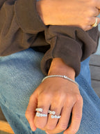 Amore Princess Ring and Amore Brilliance Ring in 18K gold with natural diamonds