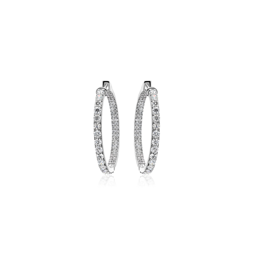 Classic Diamond Hoops by STUDIOHERSBY in 18K white gold with natural diamonds
