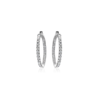 Classic Diamond Hoops by STUDIOHERSBY in 18K white gold with natural diamonds