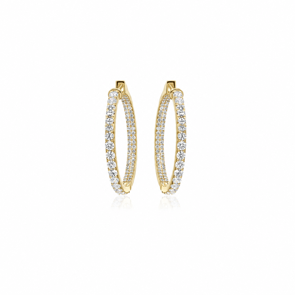 Classic Diamond Hoops by STUDIOHERSBY in 18K yellow gold with natural diamonds
