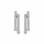 Double Diamond Drop Earrings by STUDIOHERSBY in 18K white gold with natural diamonds