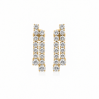 Double Diamond Drop Earrings by STUDIOHERSBY in 18K yellow gold with natural diamonds