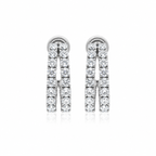 Double Line Diamond Half Hoops by STUDIOHERSBY in 18K white gold with natural diamonds
