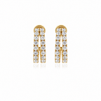 Double Line Diamond Half Hoops by STUDIOHERSBY in 18K yellow gold with natural diamonds