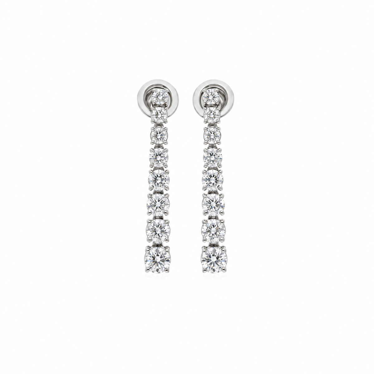Graduated Diamond Drops by STUDIOHERSBY in 18K white gold with natural diamonds