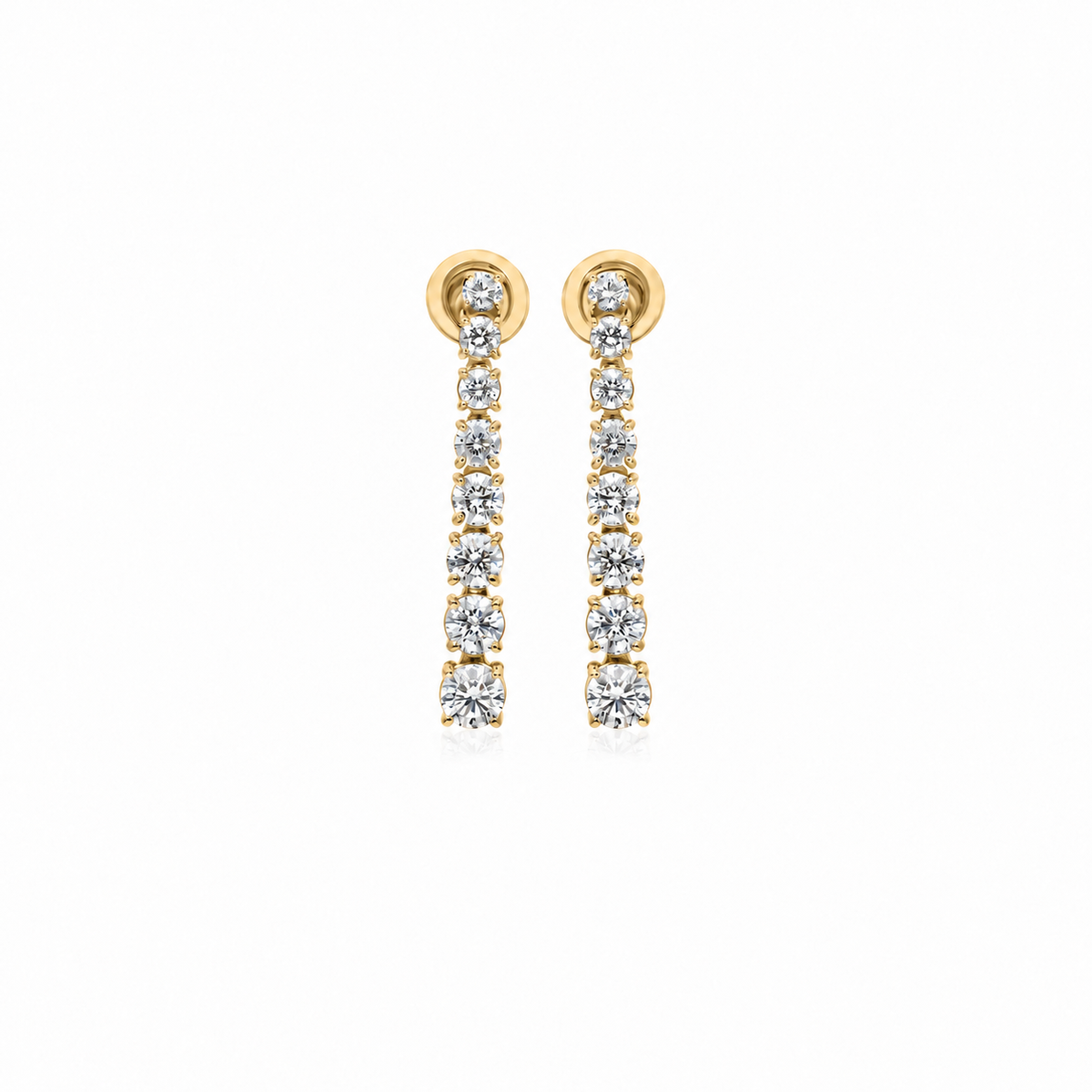 Graduated Diamond Drops by STUDIOHERSBY in 18K yellow gold with natural diamonds