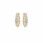 Graduated Diamond Hoops by STUDIOHERSBY in 18K yellow gold with natural diamonds