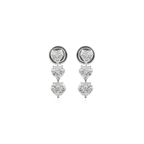 Heart Trio Drops by STUDIOHERSBY in 18K white gold with heart-cut natural diamonds