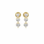 Heart Trio Drops by STUDIOHERSBY in 18K yellow gold with natural diamonds
