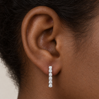 Linear Diamond Drops by STUDIOHERSBY worn on the ear