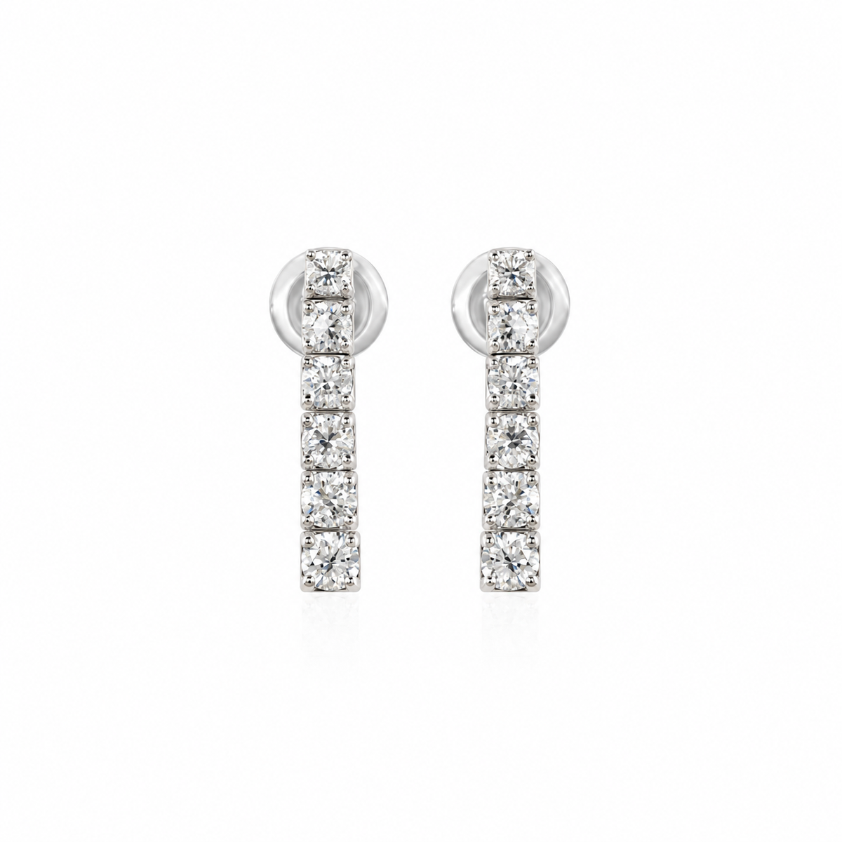 Linear Diamond Drops by STUDIOHERSBY in 18K white gold with natural diamonds
