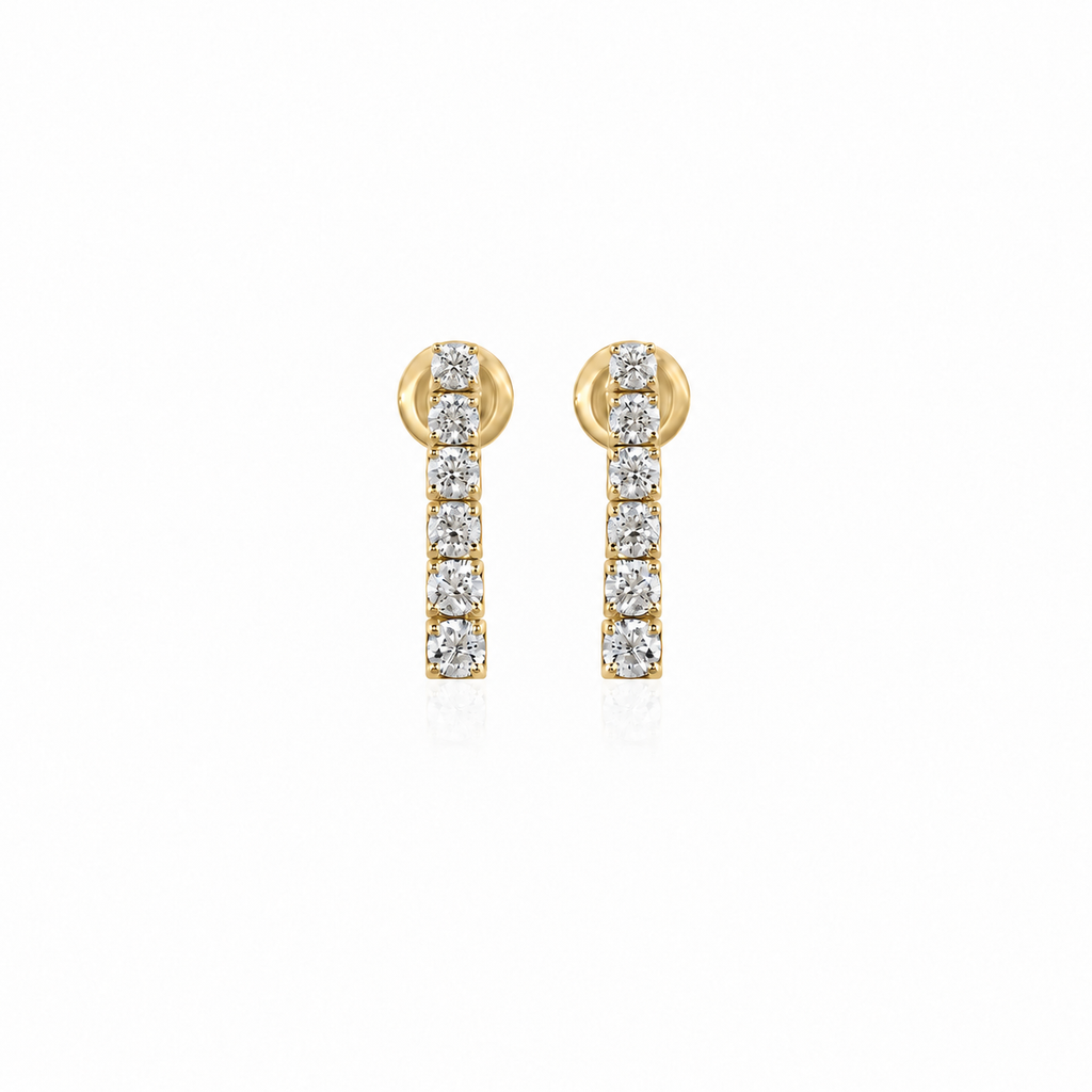 Linear Diamond Drops by STUDIOHERSBY in 18K yellow gold with natural diamonds