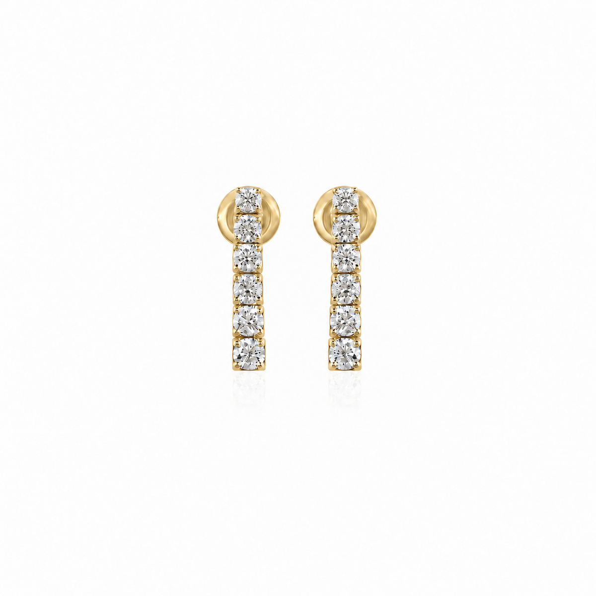 Linear Diamond Drops by STUDIOHERSBY in 18K yellow gold with natural diamonds