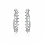 Oval Cascade Diamond Hoops by STUDIOHERSBY in 18K white gold with natural diamonds