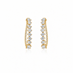 Oval Cascade Diamond Hoops by STUDIOHERSBY in 18K yellow gold with natural diamonds