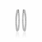 Pavé Diamond Hoops by STUDIOHERSBY in 18K white gold with natural diamonds