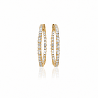 Pavé Diamond Hoops by STUDIOHERSBY in 18K yellow gold with natural diamonds