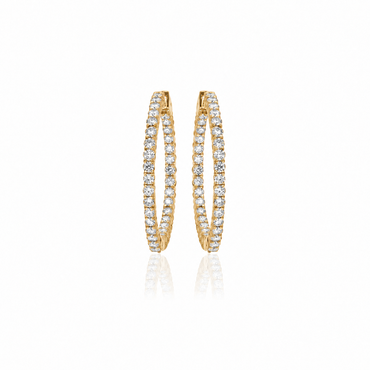 Pavé Diamond Hoops by STUDIOHERSBY in 18K yellow gold with natural diamonds