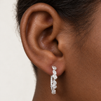 Pear Marquise Diamond Hoops by STUDIOHERSBY worn on the ear
