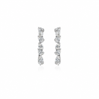Pear Marquise Diamond Hoops by STUDIOHERSBY in 18K white gold with natural diamonds