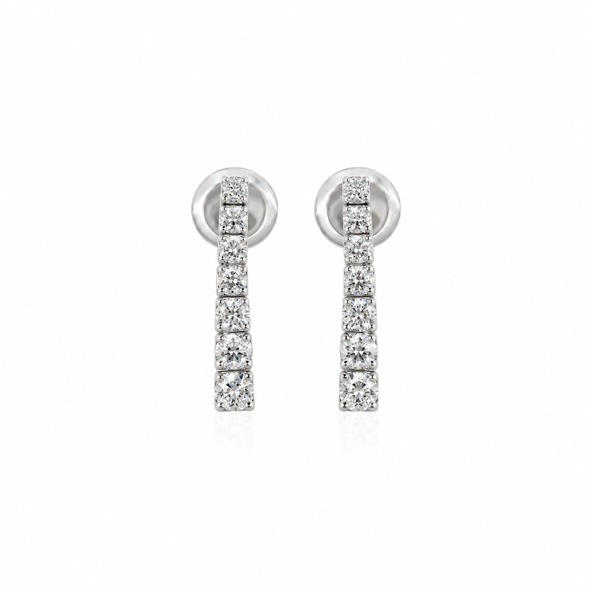 Petit Graduated Diamond Drops by STUDIOHERSBY in 18K white gold with natural diamonds