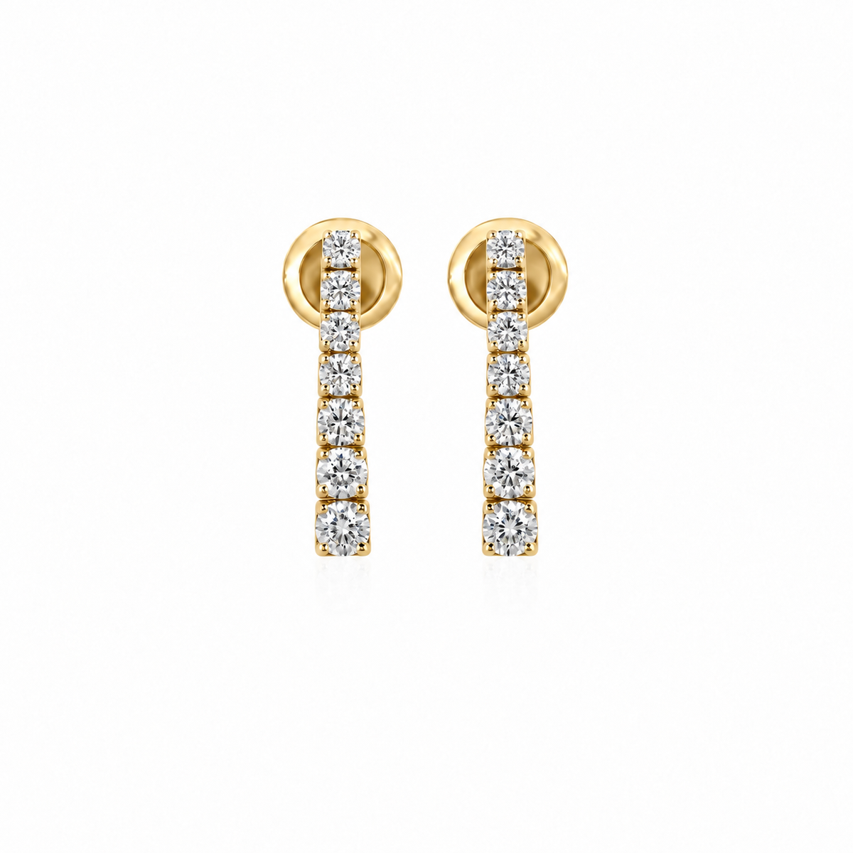 Petit Graduated Diamond Drops by STUDIOHERSBY in 18K yellow gold with natural diamonds