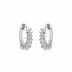Petit Marquise Diamond Hoops by STUDIOHERSBY in 18K white gold with natural diamonds