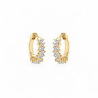 Petit Marquise Diamond Hoops by STUDIOHERSBY in 18K yellow gold with natural diamonds