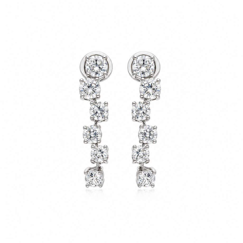 Rhythm Diamond Drops by STUDIOHERSBY in 18K white gold with natural diamonds