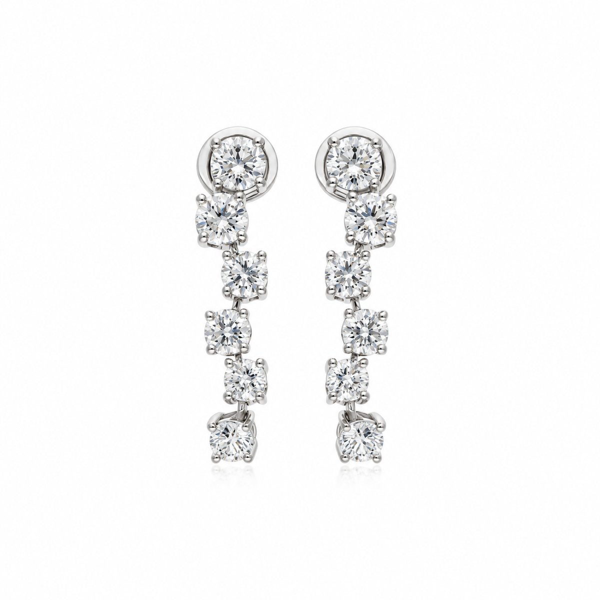 Rhythm Diamond Drops by STUDIOHERSBY in 18K white gold with natural diamonds