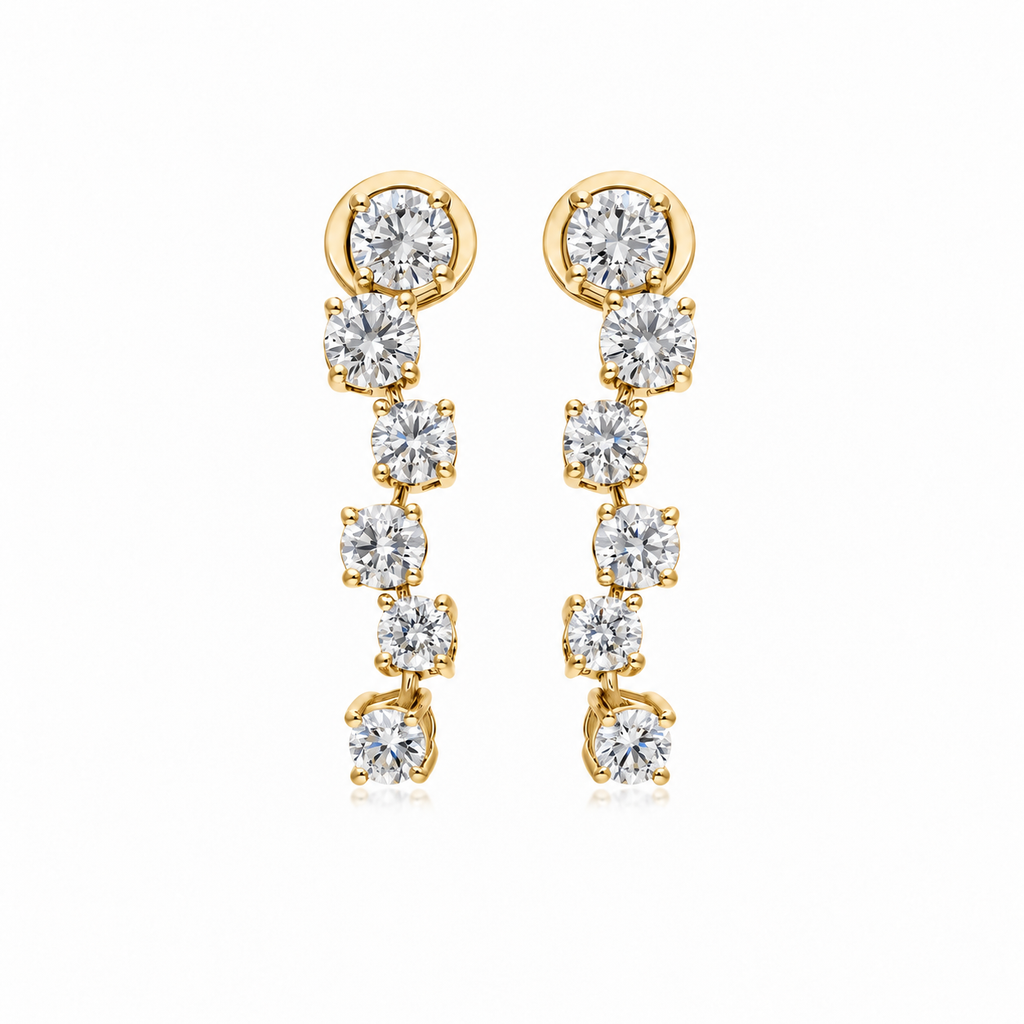 Rhythm Diamond Drops by STUDIOHERSBY in 18K yellow gold with natural diamonds