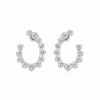 Round Diamond Open Hoops by STUDIOHERSBY in 18K white gold with natural diamonds