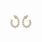 Round Diamond Open Hoops by STUDIOHERSBY in 18K yellow gold with natural diamonds