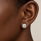 Round Solaria 4-Prong Stud by STUDIOHERSBY worn on the ear