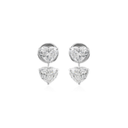 Twin Heart Diamond Drops by STUDIOHERSBY in 18K white gold with natural diamonds
