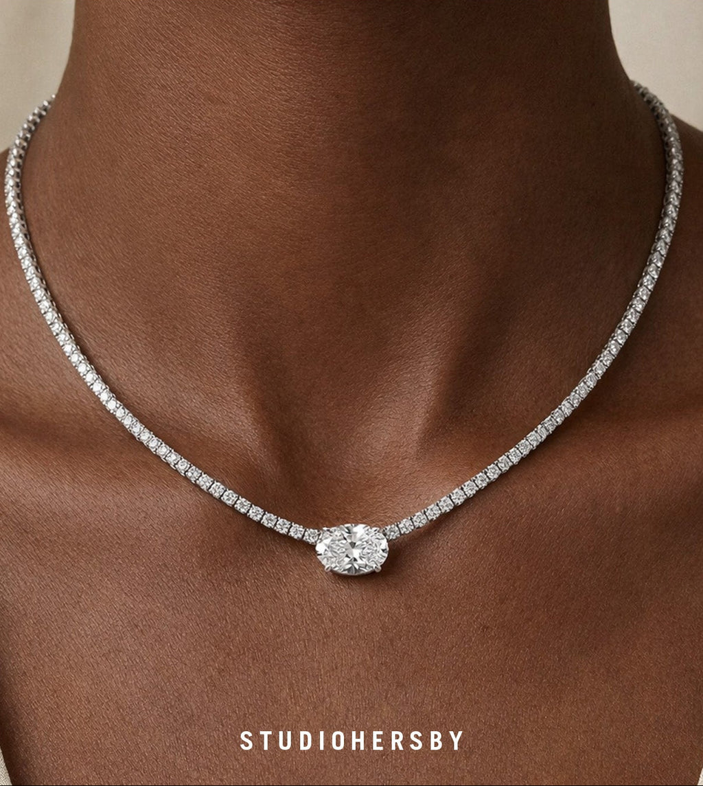 Grand Oval Tennis Necklace