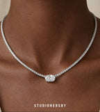 Grand Oval Tennis Necklace